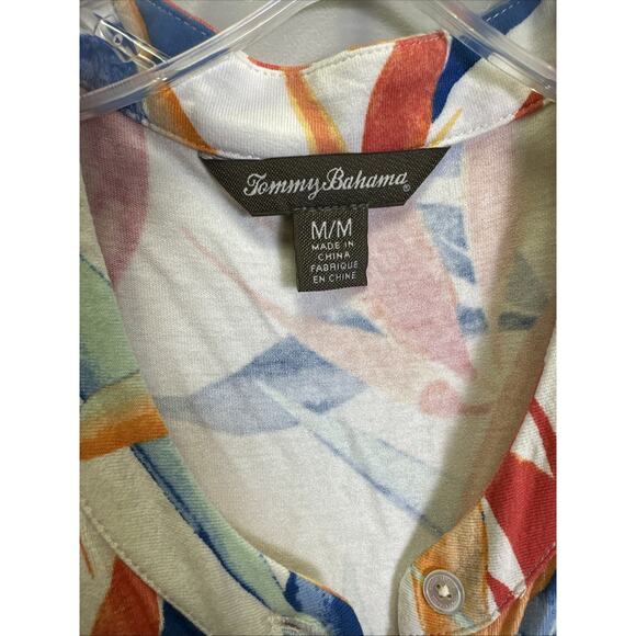 Tommy Bahama Midi Dress M Sleeveless Tie Waist White Floral Tropical Hawaii - Picture 3 of 9